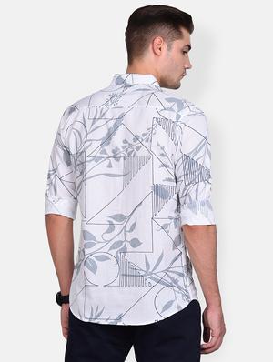 white printed casual shirt - 17646881 - Standard Image - 3