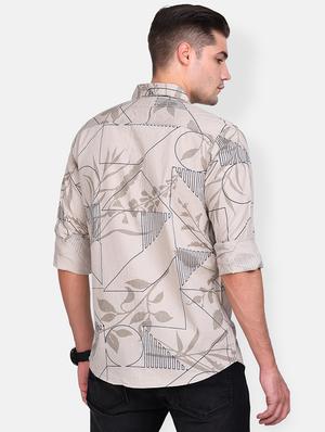 beige printed casual shirt - 17646883 - Standard Image - 3