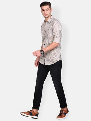 beige printed casual shirt - 17646883 - Standard Image - 4