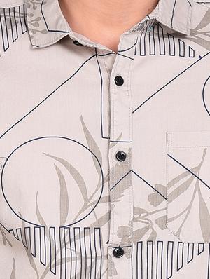 beige printed casual shirt - 17646883 - Standard Image - 5