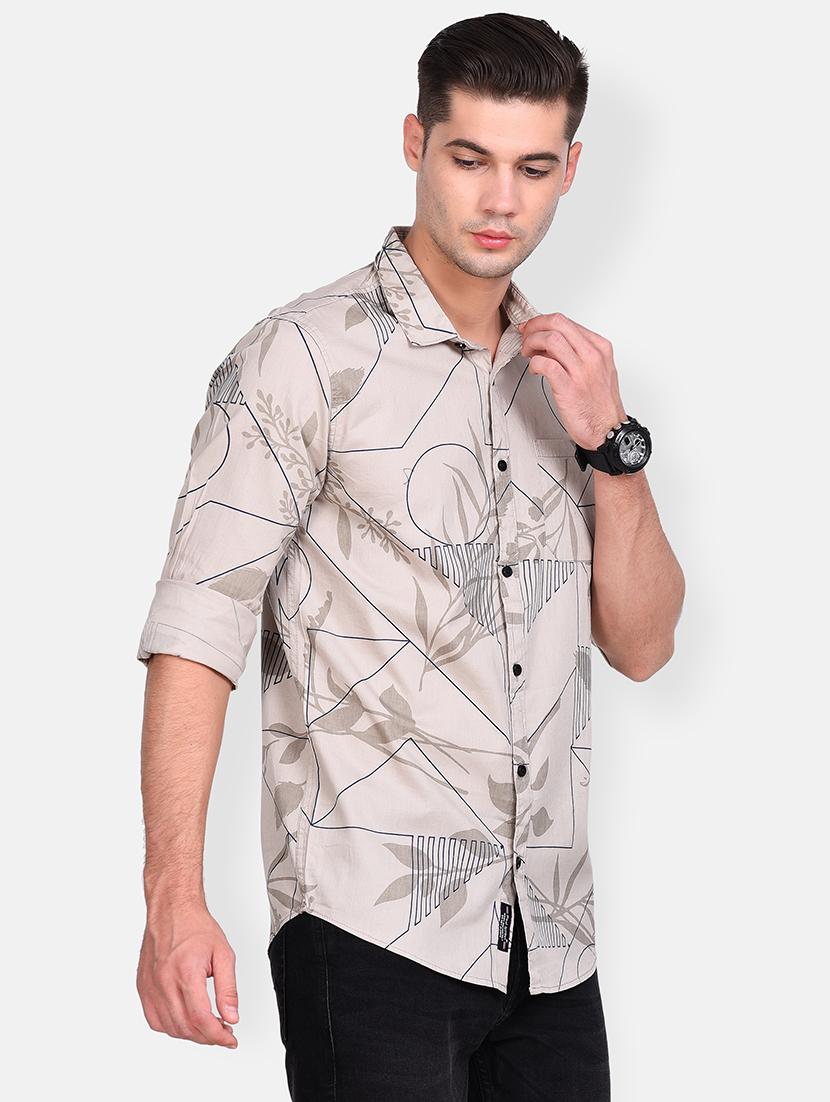 beige printed casual shirt - 17646883 - Zoom Image - 2