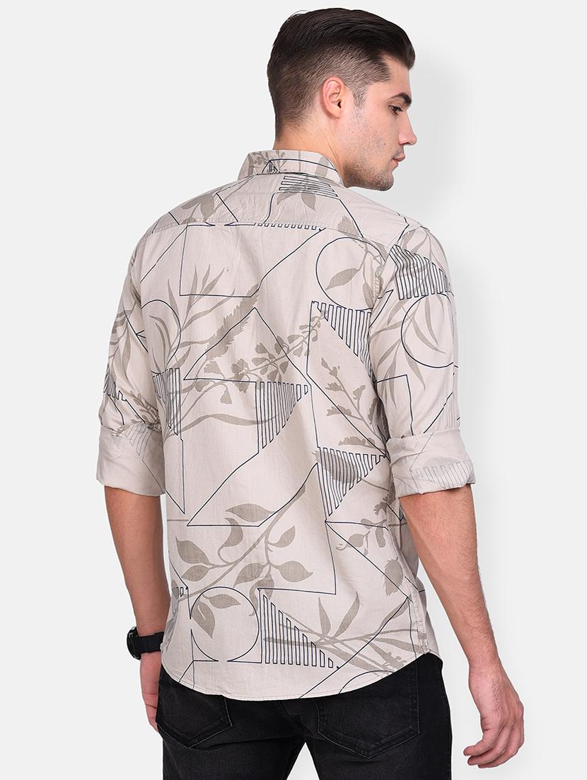 beige printed casual shirt - 17646883 - Zoom Image - 3