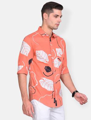 orange printed casual shirt - 17646885 - Standard Image - 2