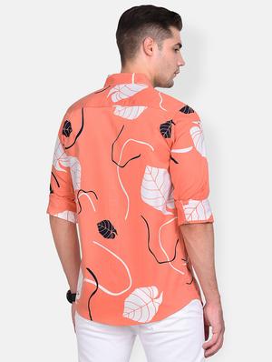 orange printed casual shirt - 17646885 - Standard Image - 3