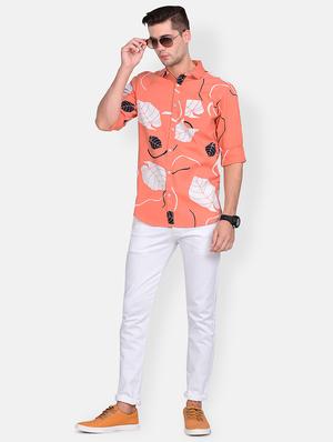 orange printed casual shirt - 17646885 - Standard Image - 4