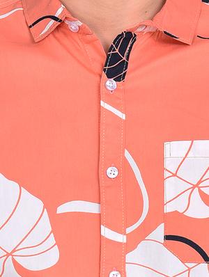 orange printed casual shirt - 17646885 - Standard Image - 5