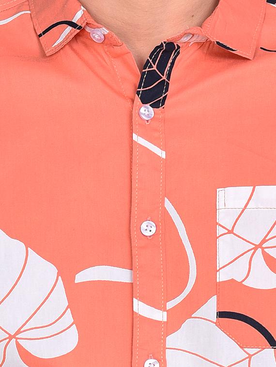 orange printed casual shirt - 17646885 - Zoom Image - 5