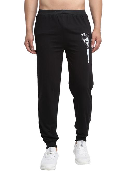 black printed track pant - 17646891 - Standard Image - 1