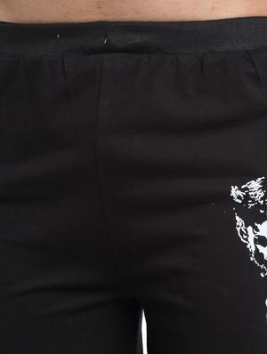 black printed track pant - 17646891 - Standard Image - 5