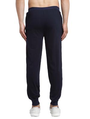 navy blue printed track pant - 17646898 - Standard Image - 3