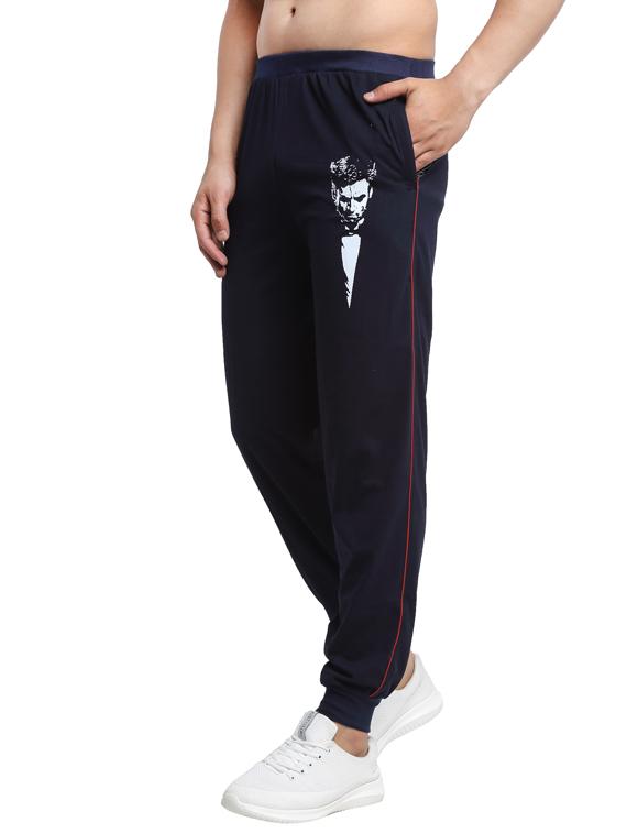navy blue printed track pant - 17646898 - Zoom Image - 2