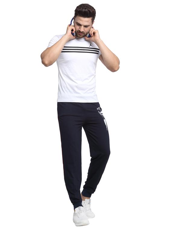 navy blue printed track pant - 17646898 - Zoom Image - 4