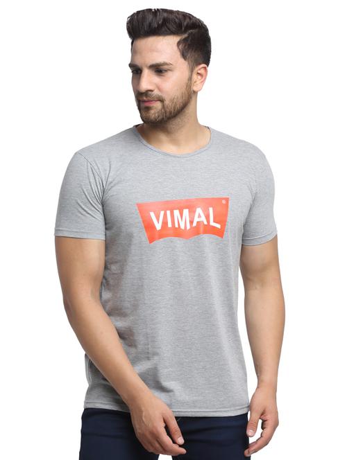 grey typographic front print t-shirt - 17646900 - Standard Image - 1