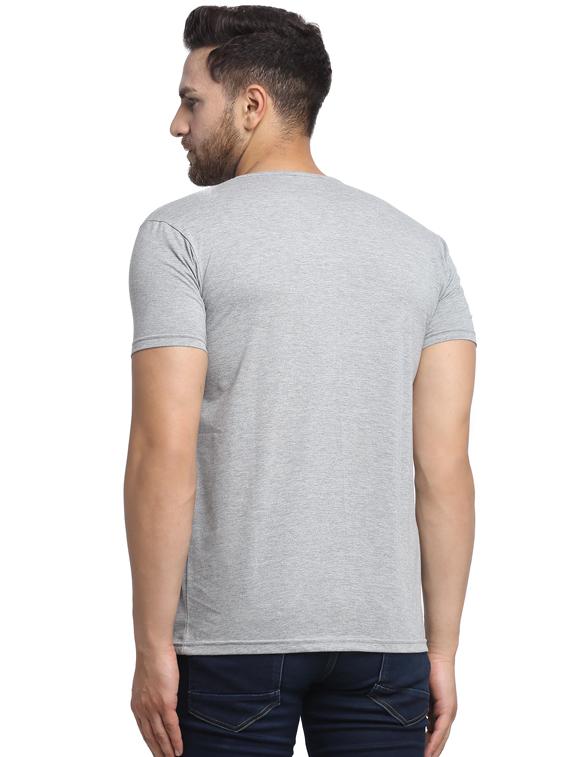grey typographic front print t-shirt - 17646900 - Zoom Image - 3