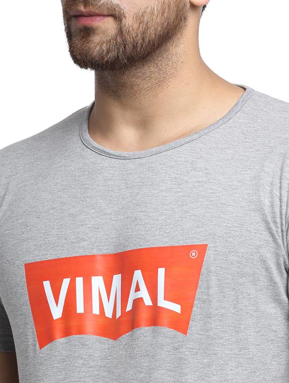 grey typographic front print t-shirt - 17646900 - Zoom Image - 5