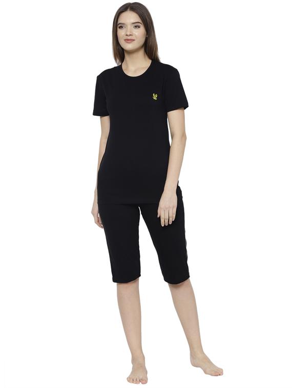 solid nightwear capri set - 17646925 - Zoom Image - 1