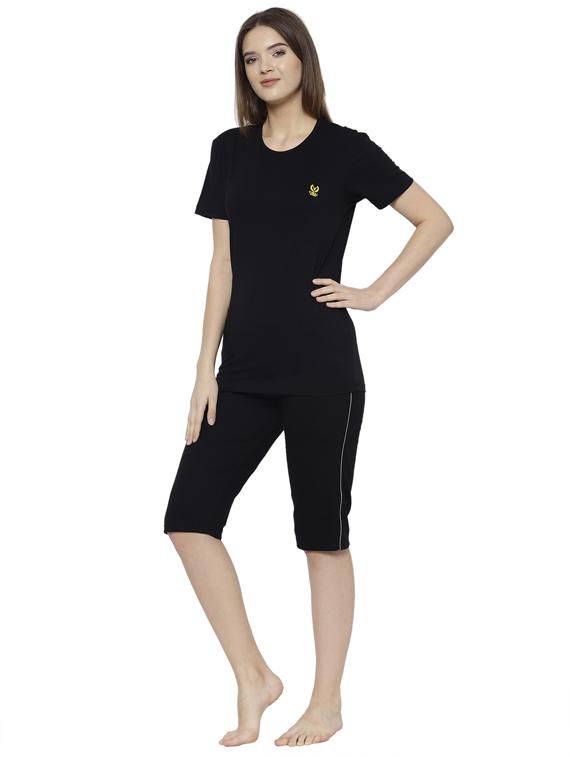 solid nightwear capri set - 17646925 - Zoom Image - 2