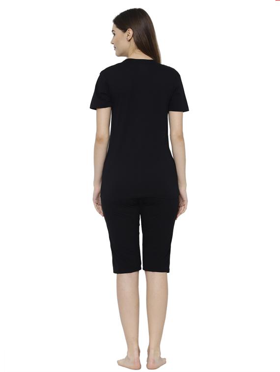 solid nightwear capri set - 17646925 - Zoom Image - 3