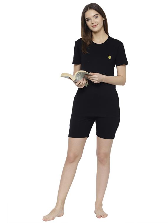 solid nightwear shorts set - 17646932 - Zoom Image - 4