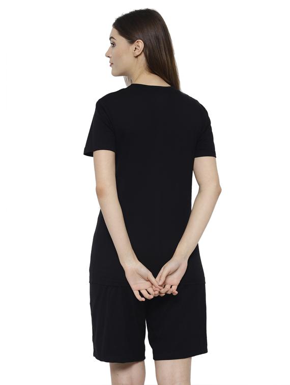 solid nightwear shorts set - 17646933 - Zoom Image - 3