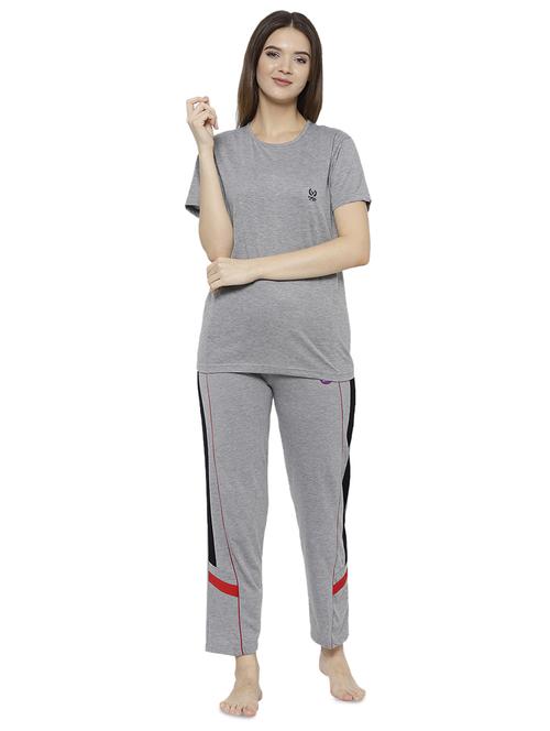 solid nightwear pyjama set - 17646979 - Standard Image - 1