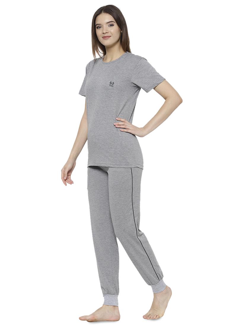 solid nightwear pyjama set - 17646980 - Zoom Image - 2