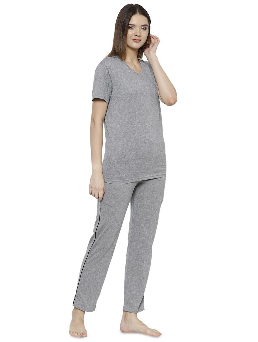 solid nightwear pyjama set - 17646982 - Zoom Image - 2