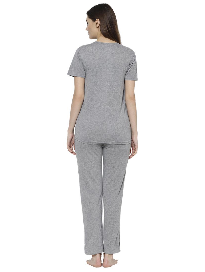 solid nightwear pyjama set - 17646982 - Zoom Image - 3