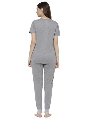 solid nightwear pyjama set - 17646988 - Standard Image - 3