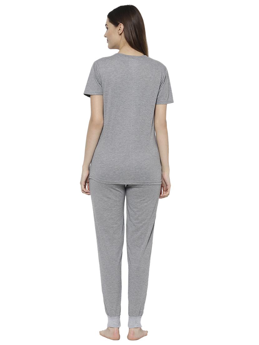 solid nightwear pyjama set - 17646988 - Zoom Image - 3