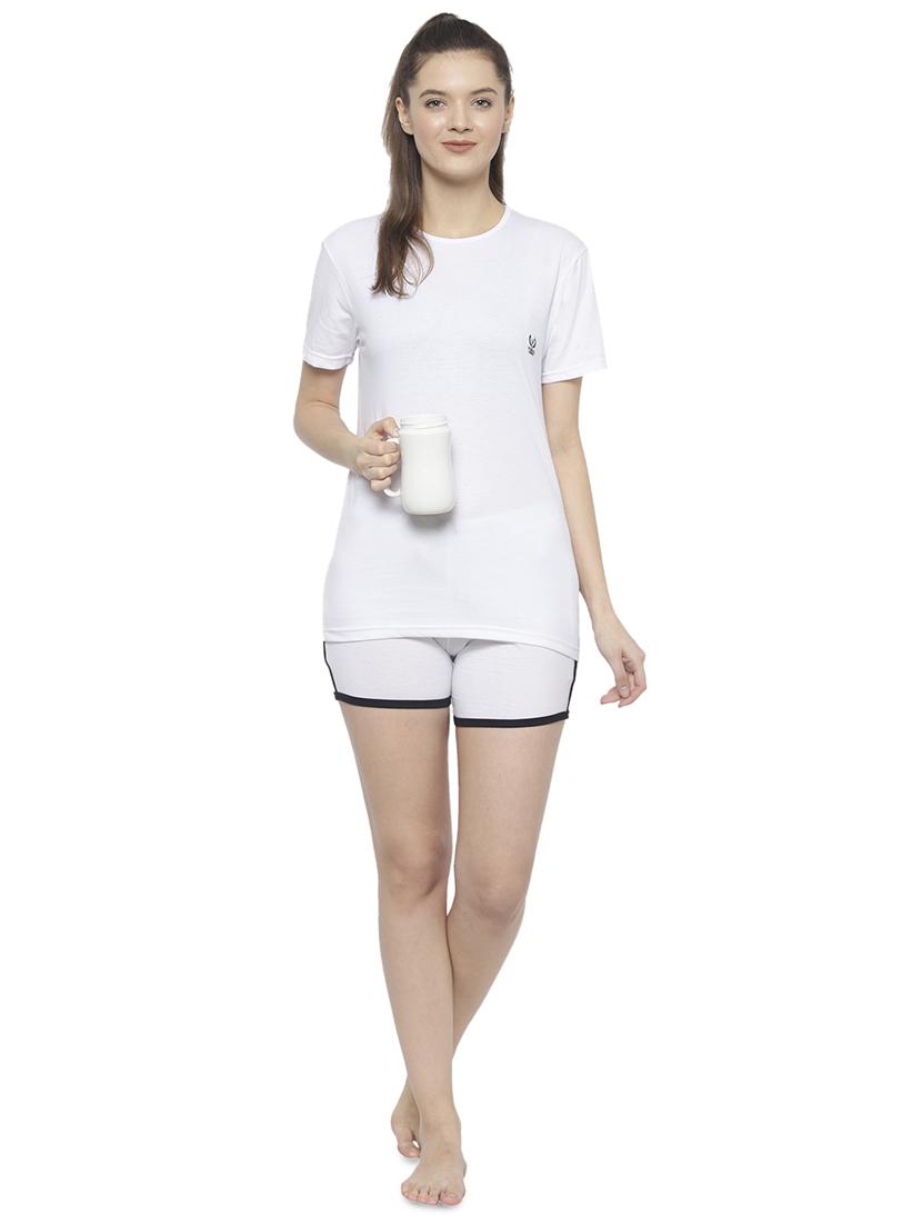 solid nightwear shorts set - 17647041 - Zoom Image - 4