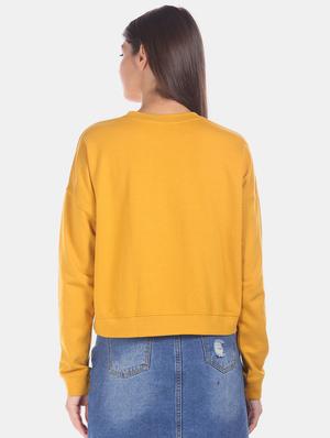 yellow cotton regular sweatshirt - 17647139 - Standard Image - 3