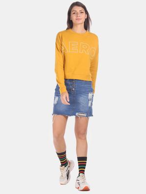 yellow cotton regular sweatshirt - 17647139 - Standard Image - 4