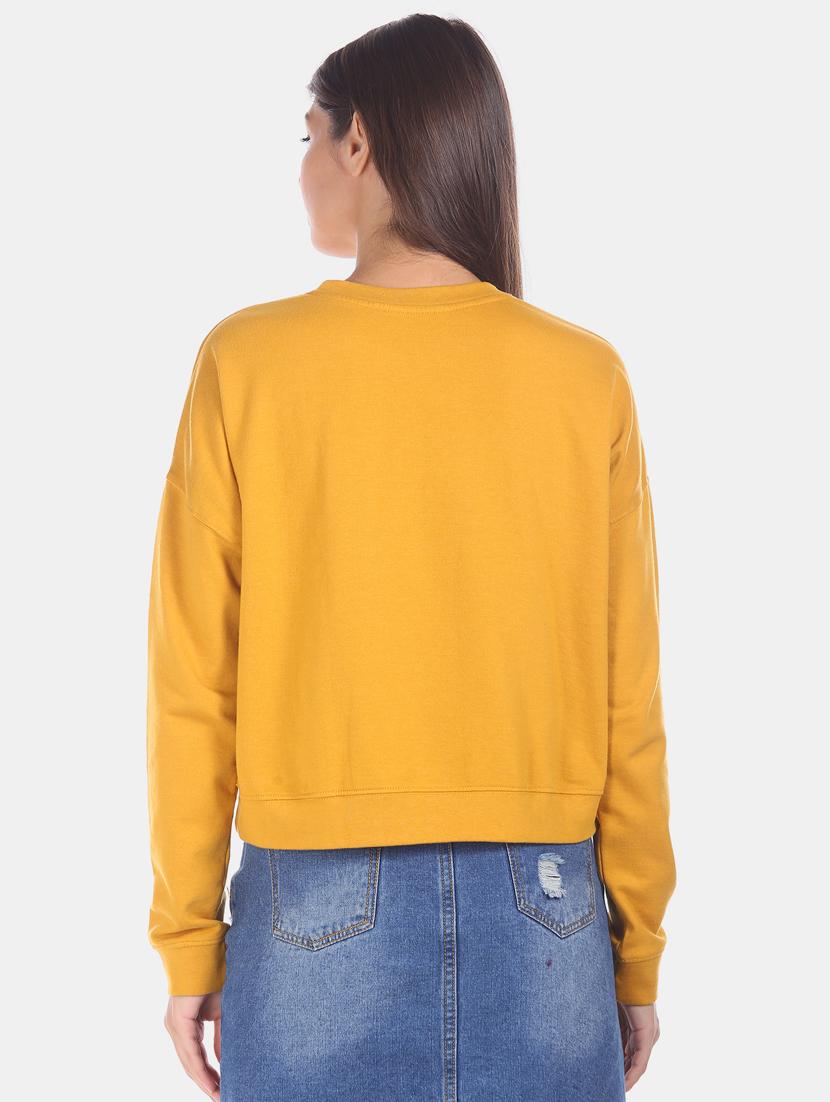 yellow cotton regular sweatshirt - 17647139 - Zoom Image - 3