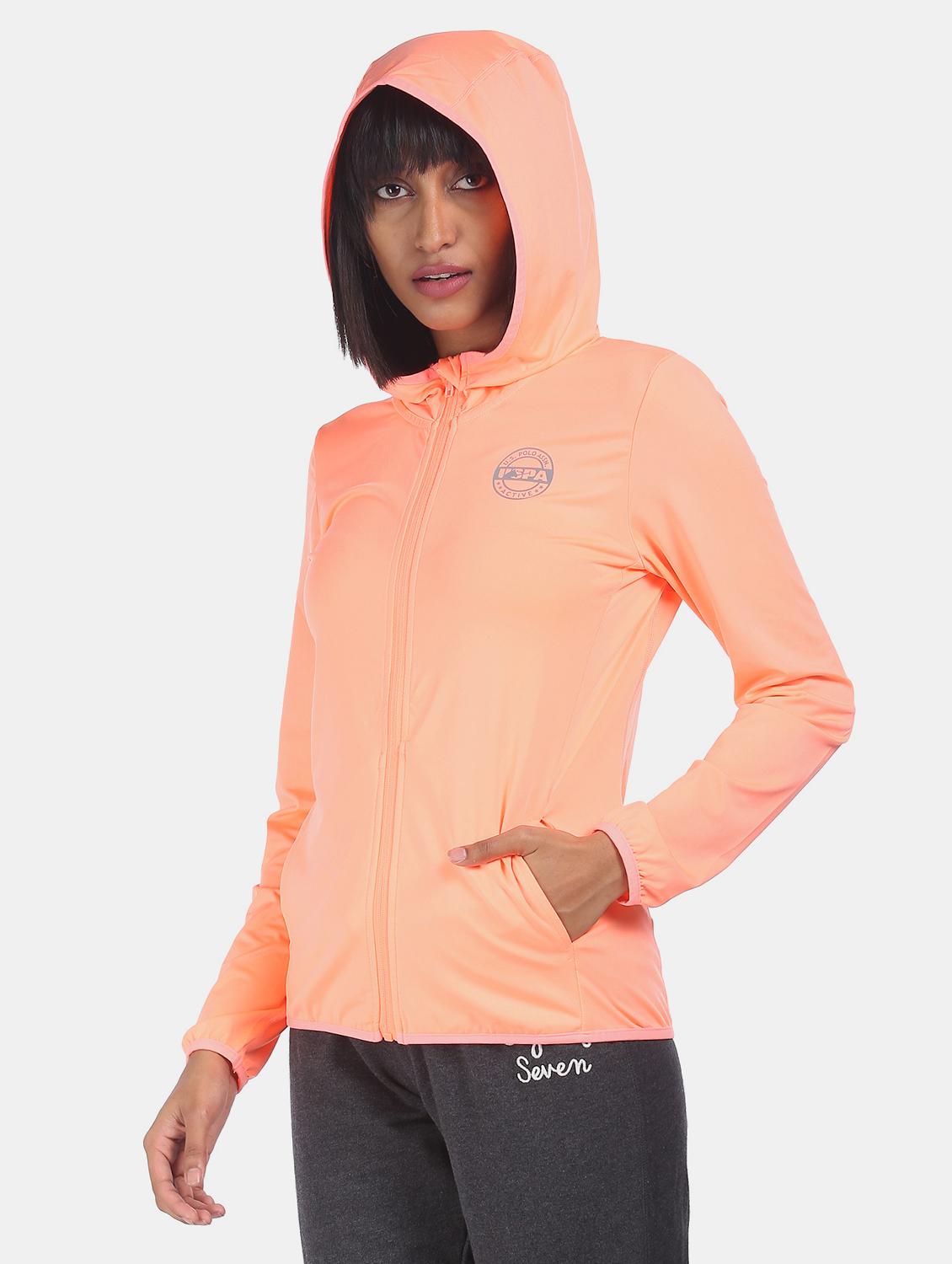 hooded neck solid sweatshirt - 17647143 - Zoom Image - 2