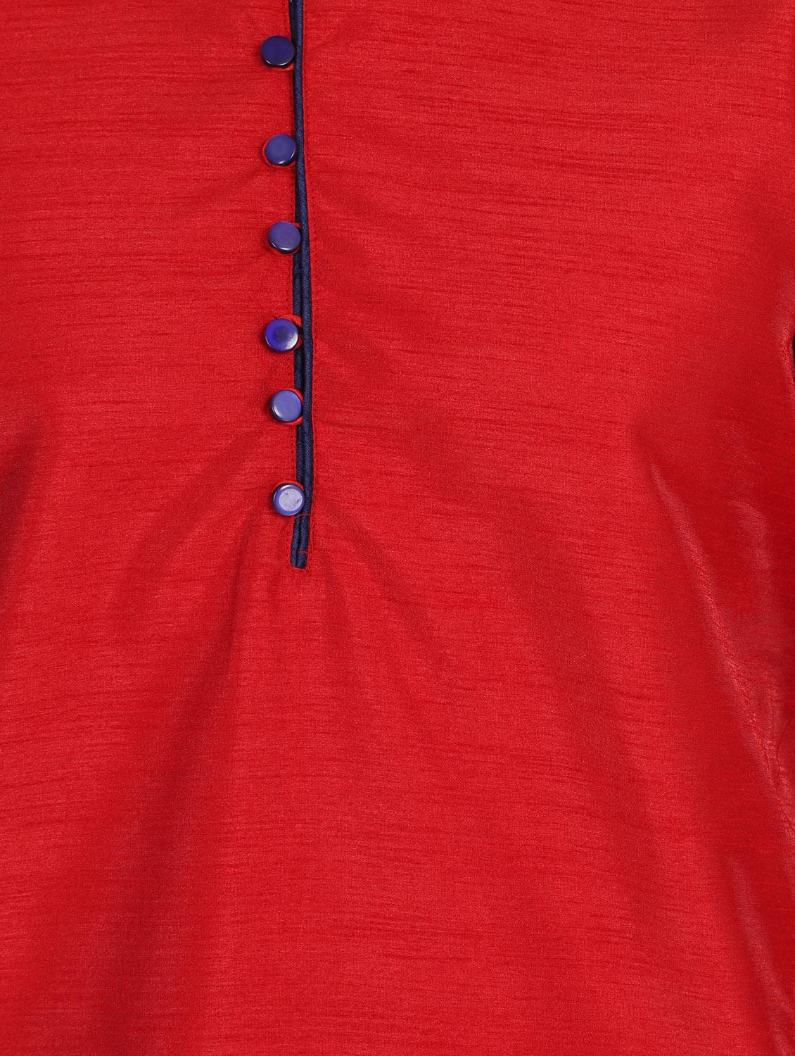 red solid kurta pyjama ethnic wear set - 17647241 - Zoom Image - 4