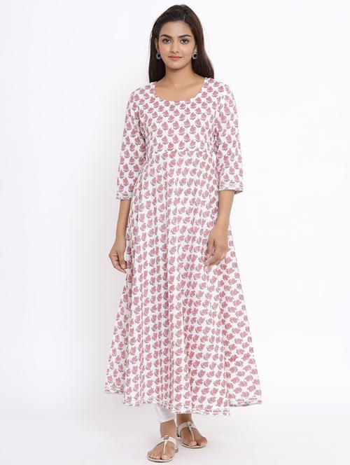 floral print flared kurta - 17647286 - Standard Image - 1