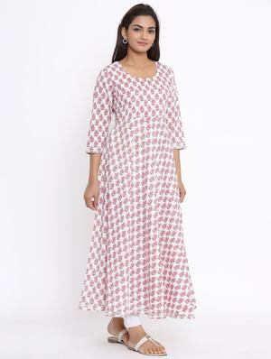 floral print flared kurta - 17647286 - Standard Image - 3