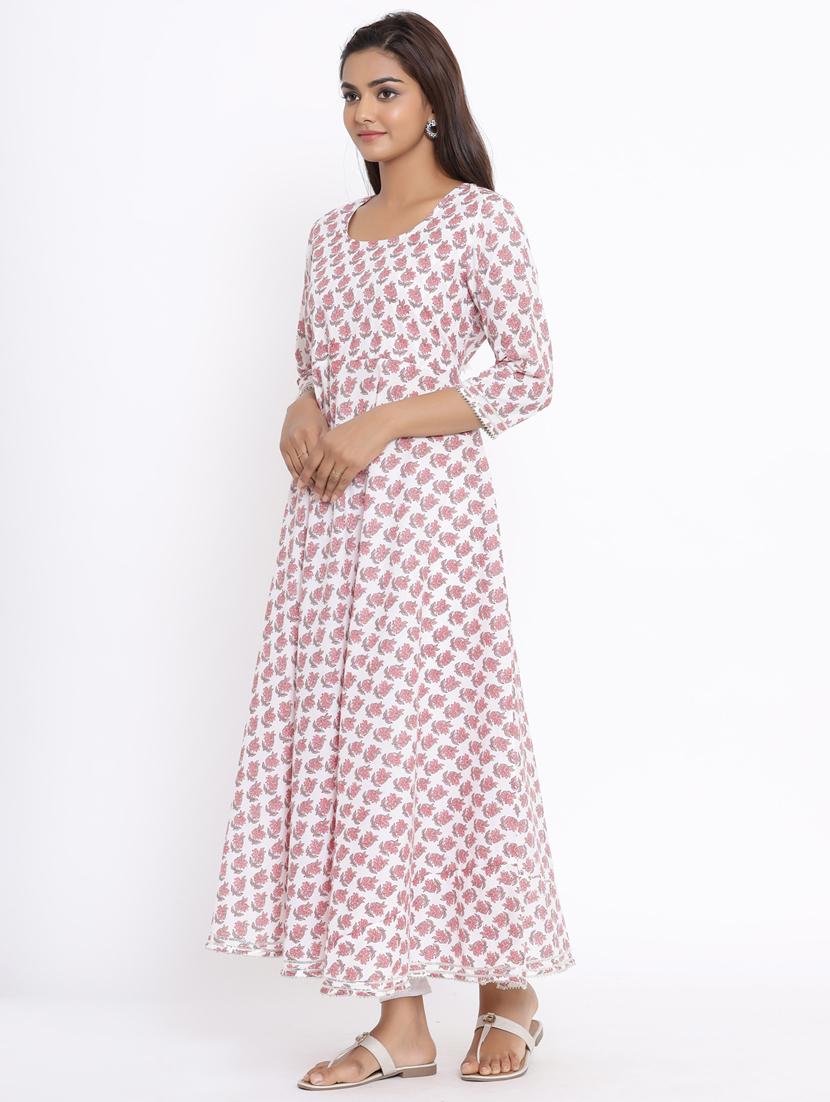 floral print flared kurta - 17647286 - Zoom Image - 2