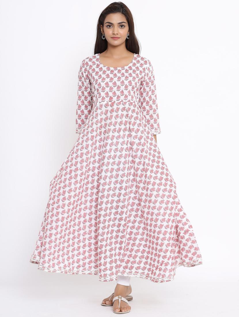 floral print flared kurta - 17647286 - Zoom Image - 5