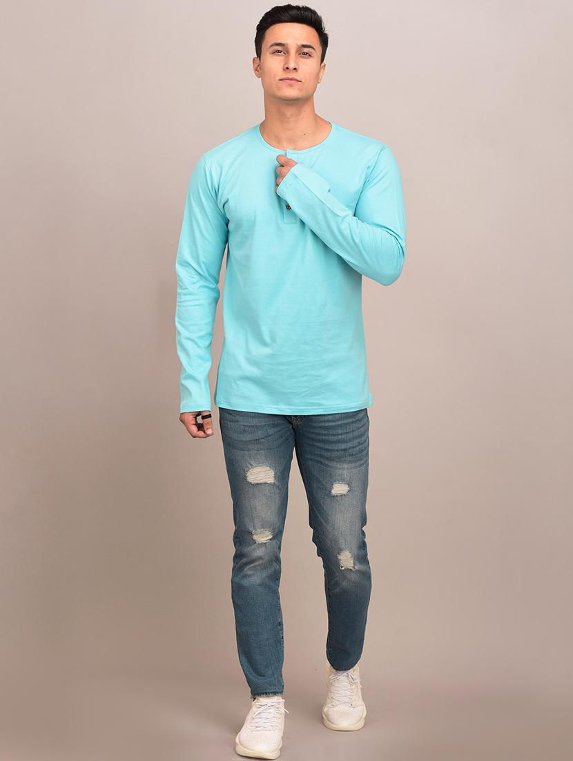 light blue solid t-shirt - 17649055 - Zoom Image - 4