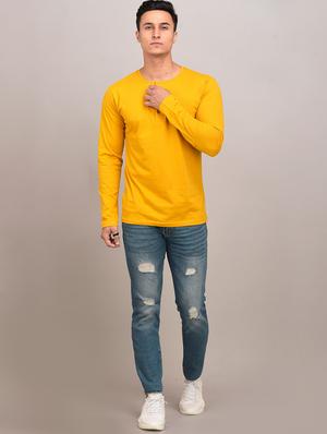 mustard solid t-shirt - 17649056 - Standard Image - 4