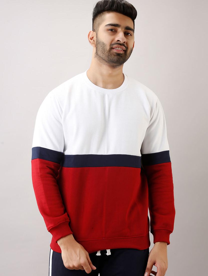 multi color block cut & sew sweatshirt - 17649066 - Zoom Image - 2