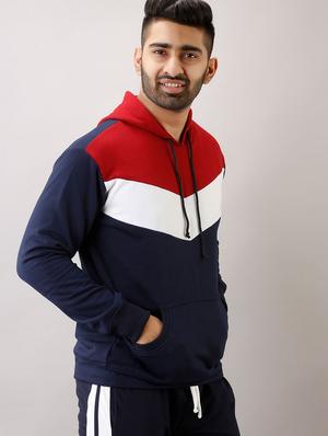 navy blue block cut & sew sweatshirt - 17649069 - Standard Image - 2