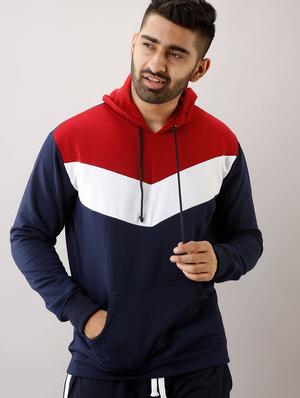 navy blue block cut & sew sweatshirt - 17649069 - Standard Image - 3