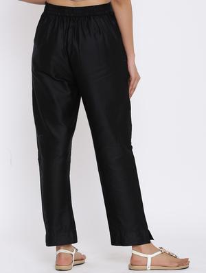 mid rise solid trouser - 17649073 - Standard Image - 3