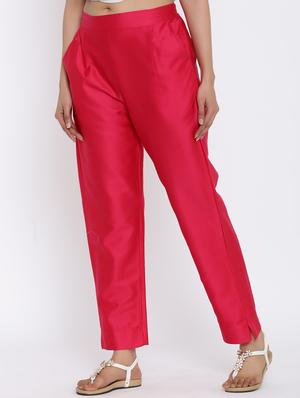 mid rise solid trouser - 17649074 - Standard Image - 2