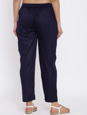 mid rise solid trouser - 17649076 - Standard Image - 3