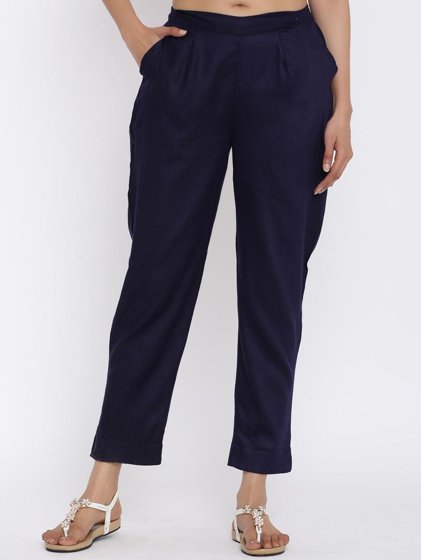 mid rise solid trouser - 17649076 - Zoom Image - 1