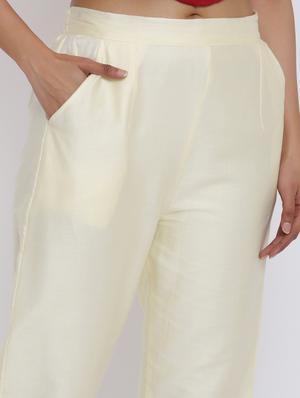 mid rise solid trouser - 17649077 - Standard Image - 5